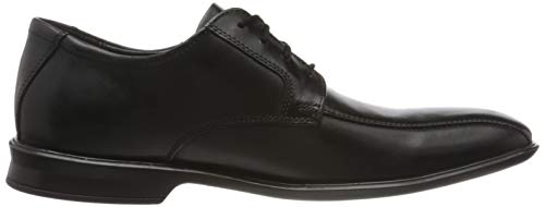 Clarks Bensley Run, Zapatos de Cordones Derby Hombre, Negro (Black Leather Black Leather), 45 EU
