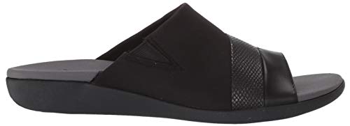 Clarks Brio Surf, Sandalias deslizantes para Mujer, Textil Negro metálico, 37 EU