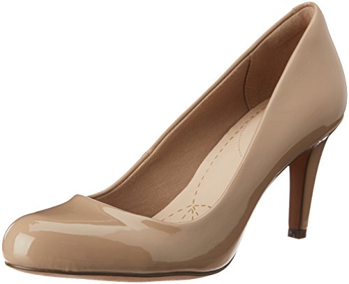 Clarks Carlita Cove - Zapatos de Tacón para Mujer, Beige (Sand Patent), 39.5