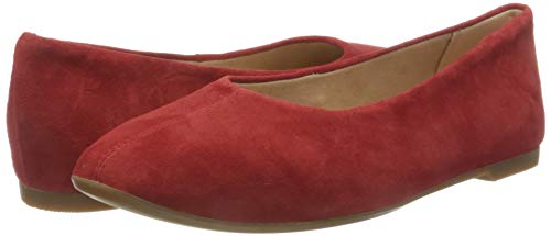Clarks Chia Violet, Bailarinas Mujer, Rojo (Red Suede Red Suede), 40 EU