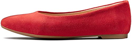 Clarks Chia Violet, Bailarinas Mujer, Rojo (Red Suede Red Suede), 40 EU