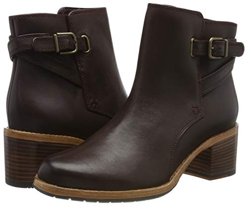 Clarks Clarkdale Jax, Botas Estilo Motero Mujer, Marrón (Burgundy Leather Burgundy Leather), 37 EU