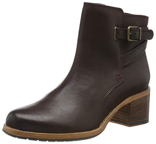 Clarks Clarkdale Jax, Botas Estilo Motero Mujer, Marrón (Burgundy Leather Burgundy Leather), 37 EU