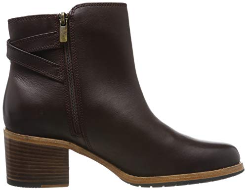 Clarks Clarkdale Jax, Botas Estilo Motero Mujer, Marrón (Burgundy Leather Burgundy Leather), 37 EU