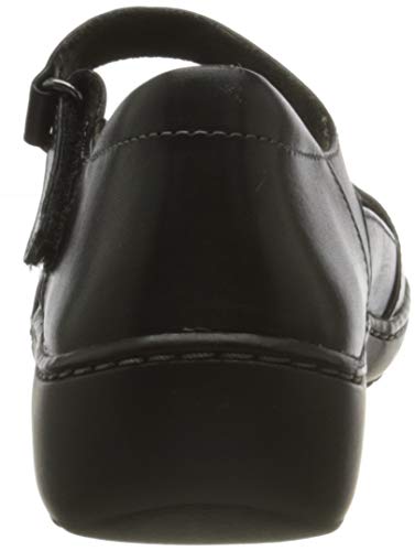 Clarks Cora Abby, Mocasín Plano Mujer, Piel sintética Combi de Color Negro, 37.5 EU