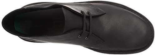 Clarks Desert Boot Bushacre 3, Botas Modelo Chukka Hombre, Negro (Cuero), 45 EU