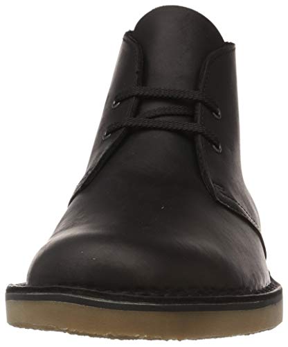 Clarks Desert Boot Bushacre 3, Botas Modelo Chukka Hombre, Negro (Cuero), 45 EU