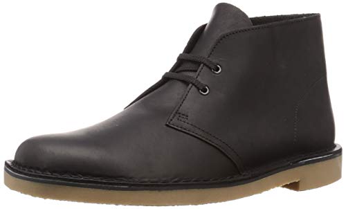 Clarks Desert Boot Bushacre 3, Botas Modelo Chukka Hombre, Negro (Cuero), 45 EU