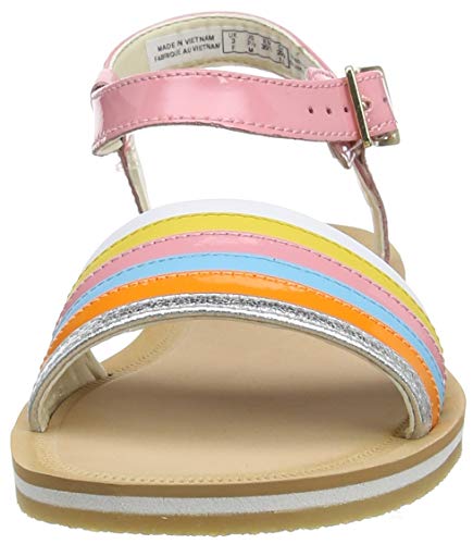 Clarks Finch Stride Y, Sandalias de Talón Abierto Mujer, Multicolor (Multicolour Lea Multicolour Lea), 36 EU