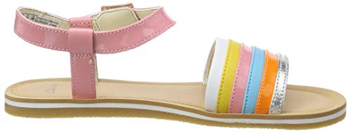 Clarks Finch Stride Y, Sandalias de Talón Abierto Mujer, Multicolor (Multicolour Lea Multicolour Lea), 36 EU