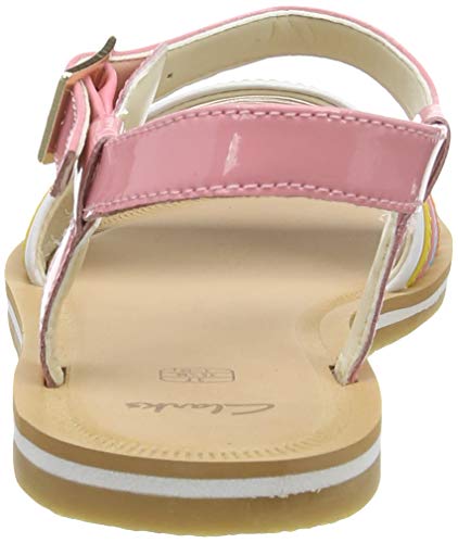 Clarks Finch Stride Y, Sandalias de Talón Abierto Mujer, Multicolor (Multicolour Lea Multicolour Lea), 36 EU
