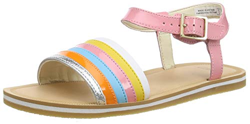 Clarks Finch Stride Y, Sandalias de Talón Abierto Mujer, Multicolor (Multicolour Lea Multicolour Lea), 36 EU