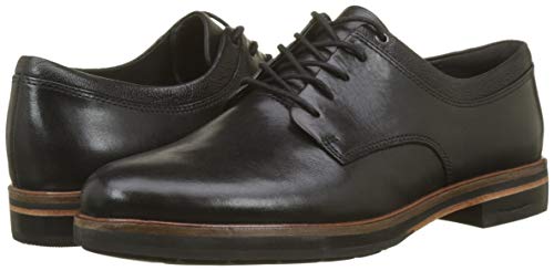 Clarks Frida, Zapatos de Cordones Derby Mujer, Negro (Black Leather), 39.5 EU
