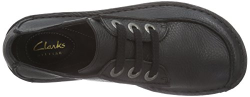 Clarks Funny Dream, Zapatos de Cordones Derby Mujer, Negro (Black Leather), 38 EU