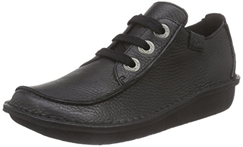 Clarks Funny Dream, Zapatos de Cordones Derby Mujer, Negro (Black Leather), 41.5 EU
