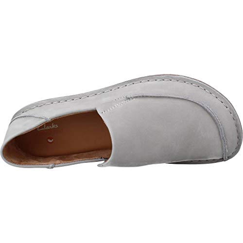 Clarks Funny Go, Mocasines para Mujer, Gris (Light Grey Nub Light Grey Nub), 36 EU