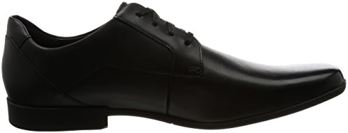 Clarks Glement Lace, Zapatos de Cordones Derby Hombre, Negro (Black Leather), 43 EU