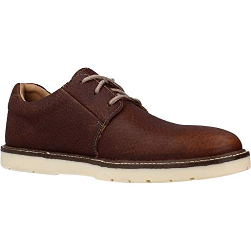 Clarks Grandin Plain, Zapatos de Cordones Derby Hombre, Piel marrón, 46 EU