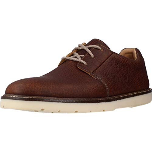 Clarks Grandin Plain, Zapatos de Cordones Derby Hombre, Piel marrón, 46 EU