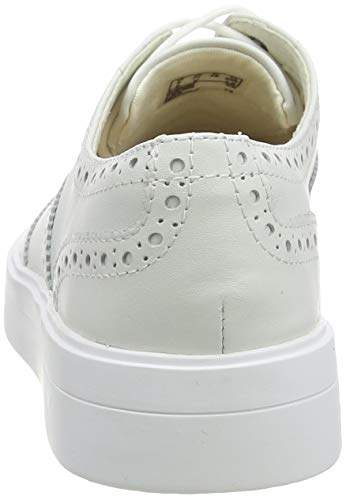 Clarks Hero, Zapatos de Cordones Brogue Mujer, Blanco (White Leather White Leather), 40 EU