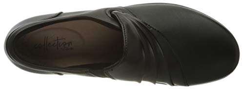 Clarks Hope Shine, Mocasn Mujer, Piel Negra, 39 EU
