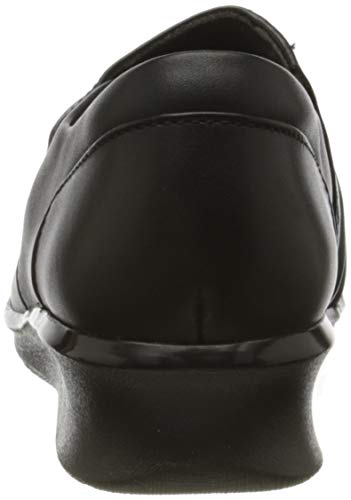 Clarks Hope Shine, Mocasn Mujer, Piel Negra, 39 EU