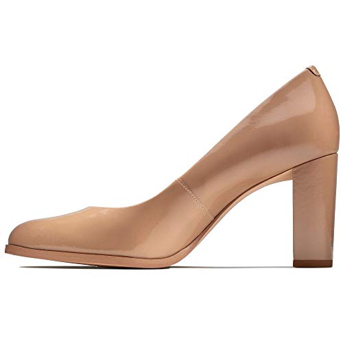 Clarks Kaylin Cara, Zapatos de Tacón Mujer, Beige (Praline Patent Praline Patent), 36 EU