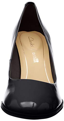 Clarks Kaylin Cara, Zapatos de Tacón Mujer, Negro (Black Pat Black Pat), 38 EU