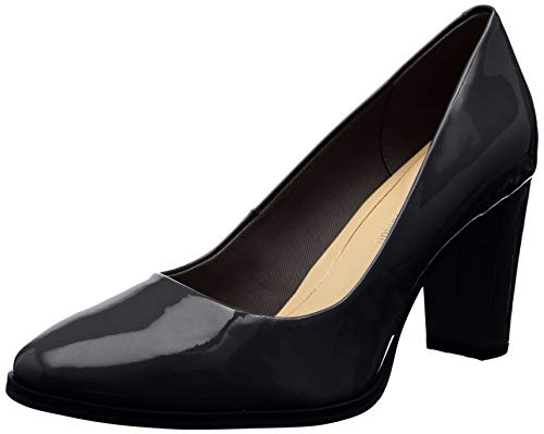 Clarks Kaylin Cara, Zapatos de Tacón Mujer, Negro (Black Pat Black Pat), 38 EU