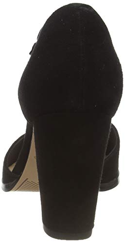 Clarks Kaylin85 Tbar, Zapatos de Tacón Mujer, Negro (Black SDE Black SDE), 38 EU