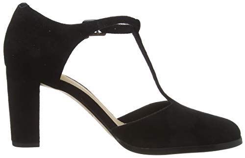 Clarks Kaylin85 Tbar, Zapatos de Tacón Mujer, Negro (Black SDE Black SDE), 38 EU