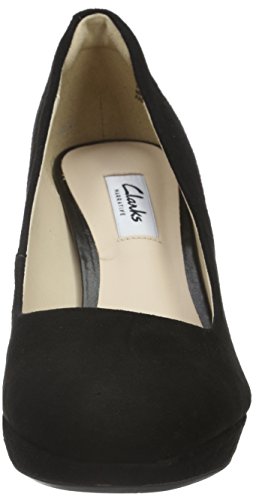 Clarks Kendra Sienna, Zapatos de Tacón para Mujer, Negro (Black Suede), 39 EU