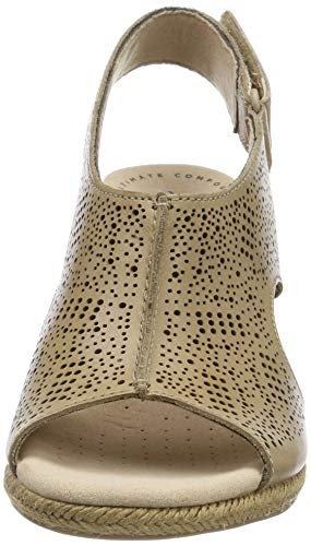 Clarks Lafley Rosen, Sandalias de Talón Abierto Mujer, Beige (Sand-), 42 EU