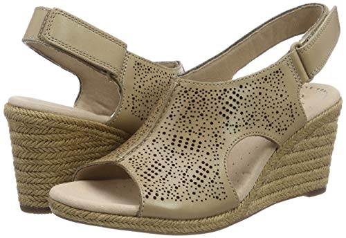 Clarks Lafley Rosen, Sandalias de Talón Abierto Mujer, Beige (Sand-), 42 EU