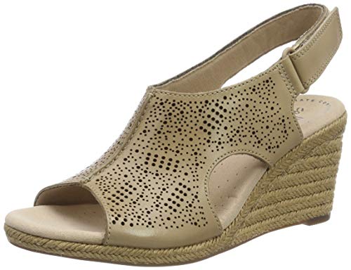 Clarks Lafley Rosen, Sandalias de Talón Abierto Mujer, Beige (Sand-), 42 EU