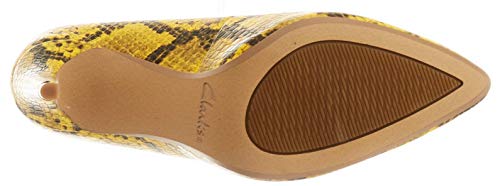 Clarks Laina RAE, Zapatos de Tacón Mujer, Amarillo (Yellow Snake Yellow Snake), 37 EU