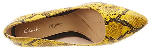Clarks Laina RAE, Zapatos de Tacón Mujer, Amarillo (Yellow Snake Yellow Snake), 37 EU