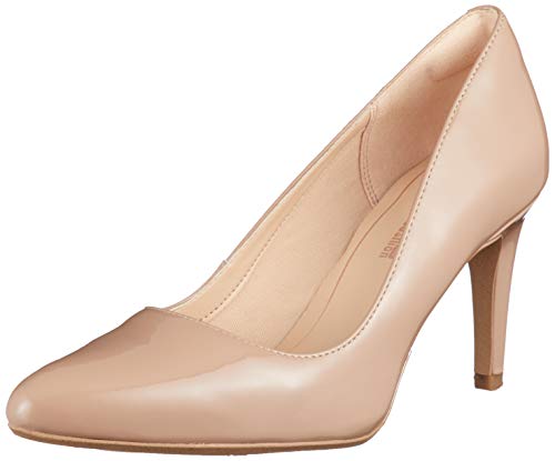 Clarks Laina RAE, Zapatos de Tacón Mujer, Beige (Nude Patent-), 39 EU