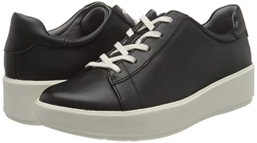 Clarks Layton Pace, Zapatillas Mujer, Piel Negra, 42 EU