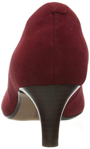 Clarks Linvale Jerica, Bomba Mujer, Color Rojo Oscuro Y de Ante Rojo Oscuro, 40 EU