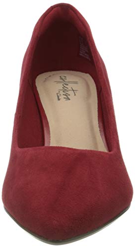 Clarks Linvale Jerica, Bomba Mujer, Color Rojo Oscuro Y de Ante Rojo Oscuro, 40 EU