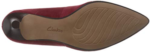 Clarks Linvale Jerica, Bomba Mujer, Color Rojo Oscuro Y de Ante Rojo Oscuro, 40 EU