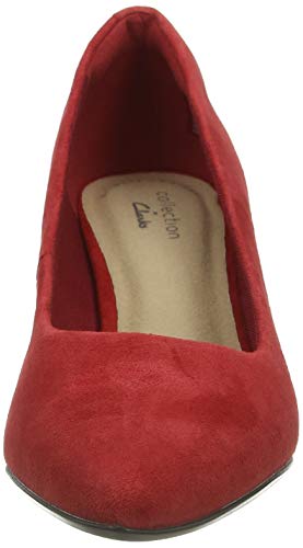 Clarks Linvale Jerica, Zapatos de Vestir par Uniforme Mujer, Rojo Cereza, 39 EU