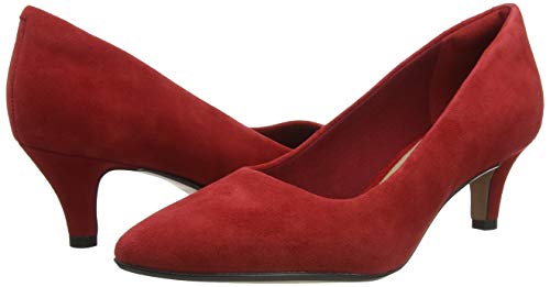 Clarks Linvale Jerica, Zapatos de Vestir par Uniforme Mujer, Rojo Cereza, 39 EU