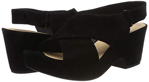 Clarks Maritsa Lara, Sandalia con Pulsera Mujer, Negro (Black Suede-), 41.5 EU