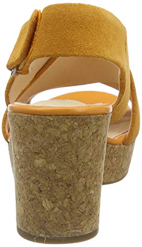Clarks Maritsa Lara, Sandalias de Talón Abierto Mujer, Amarillo (Amber Suede Amber Suede), 38 EU