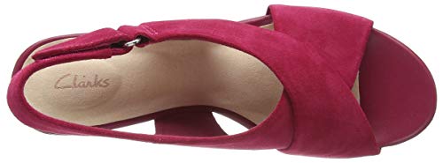 Clarks Maritsa Lara, Sandalias de Talón Abierto Mujer, Rosa (Fuchsia Suede Fuchsia Suede), 38 EU