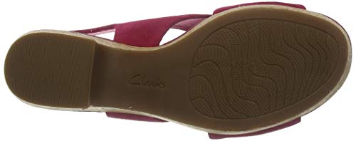 Clarks Maritsa Lara, Sandalias de Talón Abierto Mujer, Rosa (Fuchsia Suede Fuchsia Suede), 38 EU