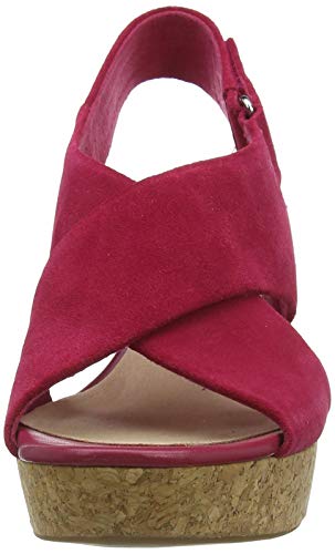 Clarks Maritsa Lara, Sandalias de Talón Abierto Mujer, Rosa (Fuchsia Suede Fuchsia Suede), 38 EU
