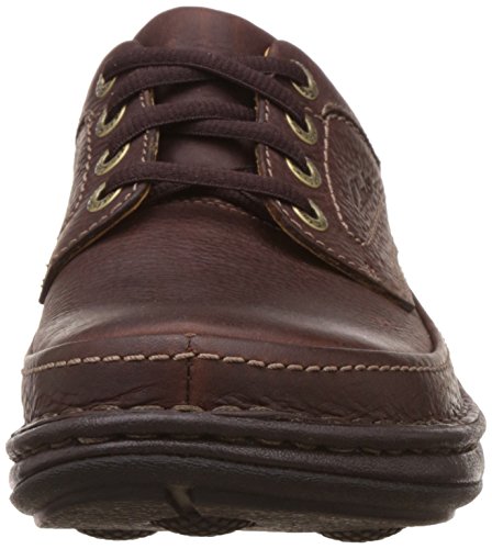 Clarks Nature Three 20339005 - Zapatos casual de cuero nobuck para hombre, color marrón (Mahogany Leather), talla 42